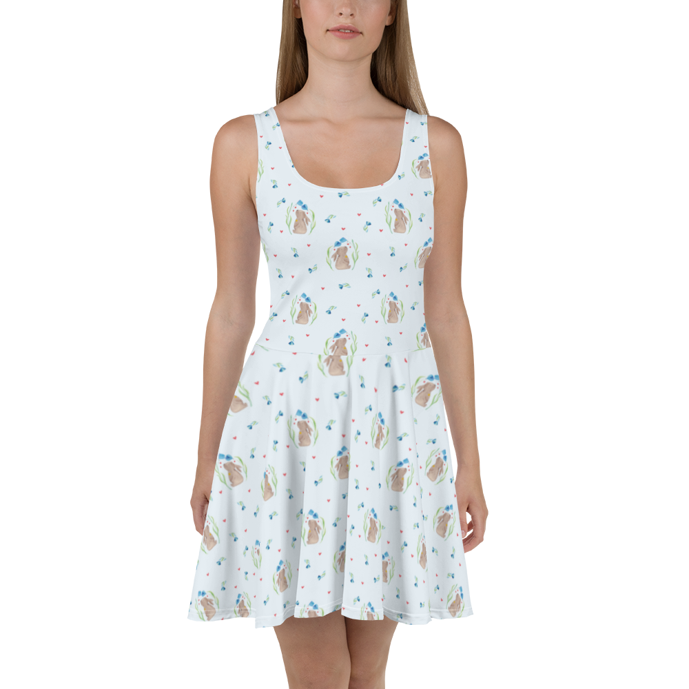 Sommerkleid Hase Blume Sommerkleid, Kleid, Skaterkleid, Ostern, Osterhase, Ostergeschenke, Osternest, Osterdeko, Geschenk zu Ostern, Hase, Kaninchen, Kind, Taufe, Taufgeschenk, Geburt, Schwangerschaft, erstes Kind, Kindergeburtstag, Geburtstag, Hoffnung, Träume