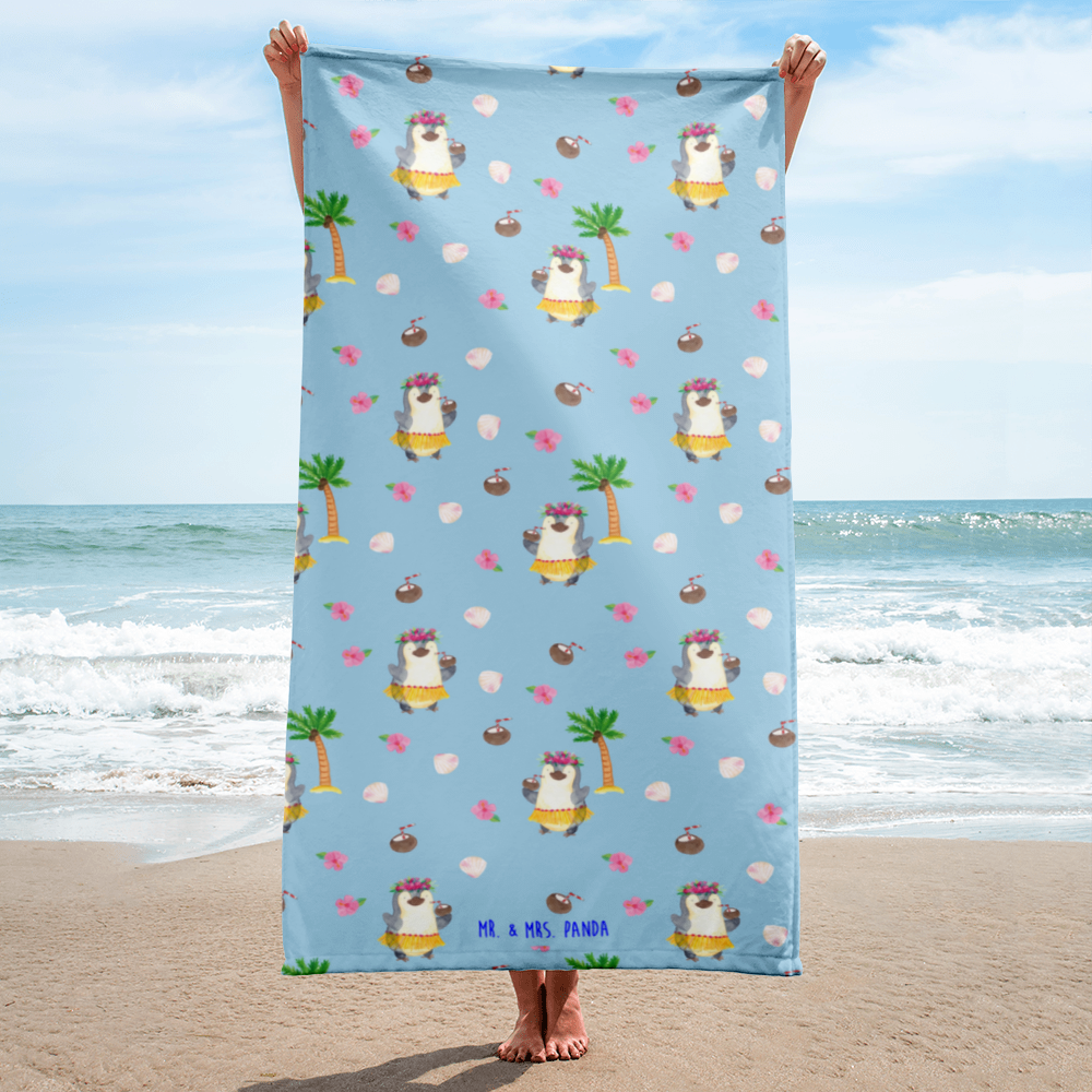 XL Badehandtuch Pinguin Kokosnuss Handtuch, Badetuch, Duschtuch, Strandtuch, Saunatuch, Pinguin, Aloha, Hawaii, Urlaub, Kokosnuss, Pinguine