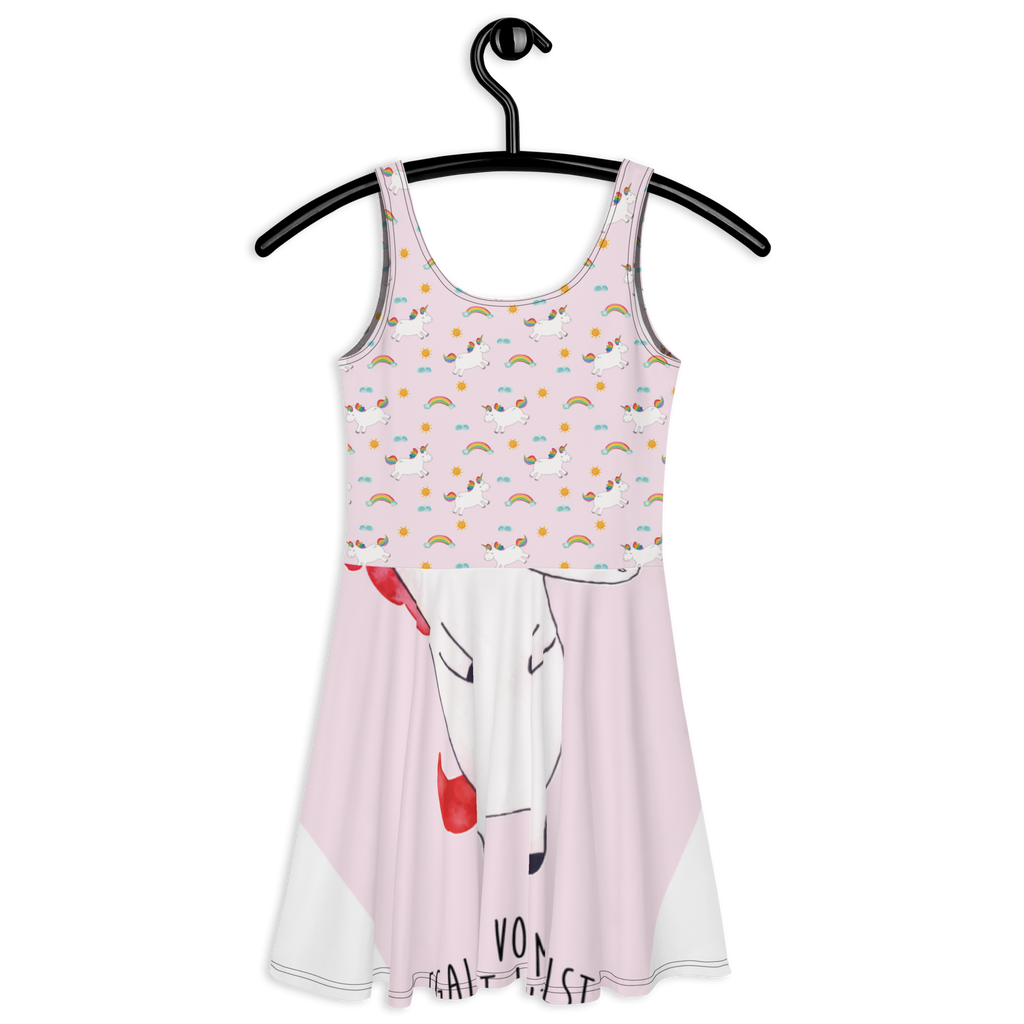 Sommerkleid Einhorn Happy Sommerkleid, Kleid, Skaterkleid, Einhorn, Einhörner, Einhorn Deko, Pegasus, Unicorn, glücklich, fröhlich, Spaß, Freude, Lebensfreude, witzig, spannend, Lächeln, Lachen