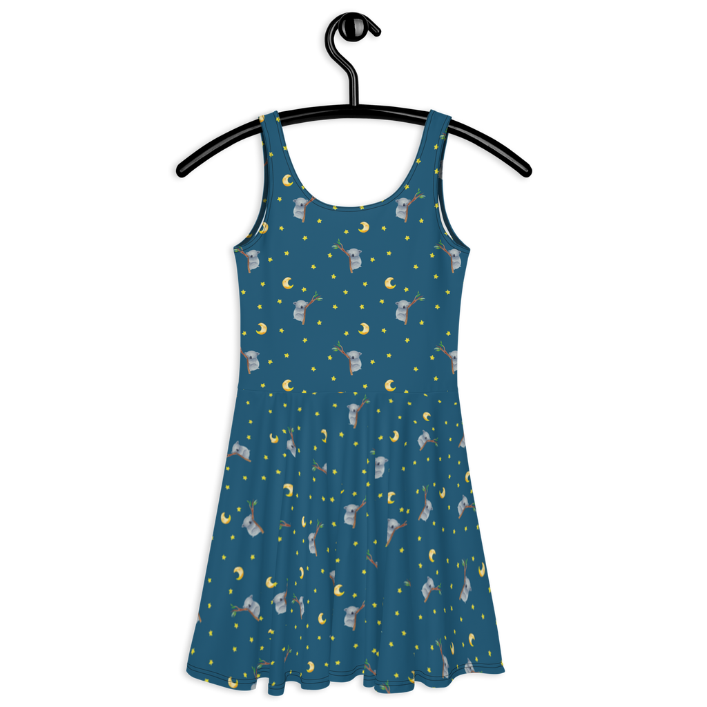 Sommerkleid Koalabär Sommerkleid, Kleid, Skaterkleid, Tiermotive, Gute Laune, lustige Sprüche, Tiere, Koala, träumen, Traum, schlafen, Schlafzimmer, Traumland, Bär, Koalabär