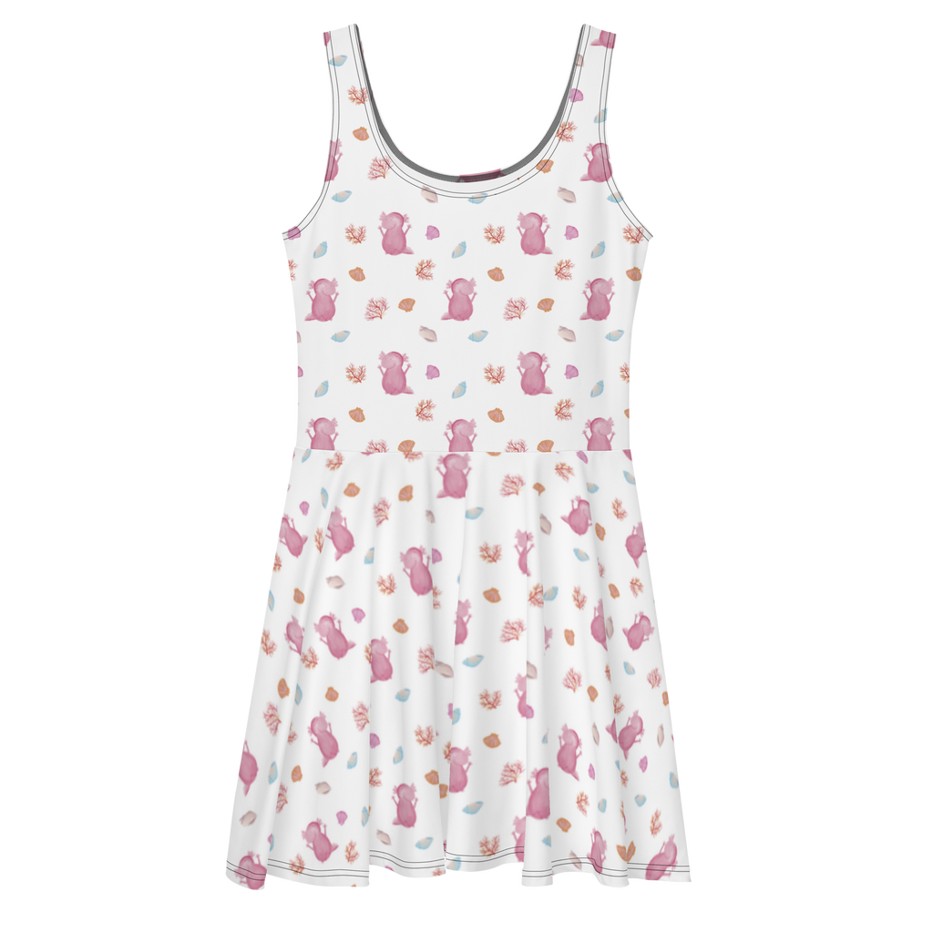 Sommerkleid Axolotl Hurra Sommerkleid, Kleid, Skaterkleid, Axolotl, Molch, Axolot, Schwanzlurch, Lurch, Lurche, fröhlich, Spaß, Freude, Motivation, Zufriedenheit