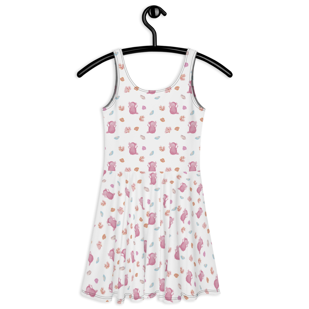 Sommerkleid Axolotl Hurra Sommerkleid, Kleid, Skaterkleid, Axolotl, Molch, Axolot, Schwanzlurch, Lurch, Lurche, fröhlich, Spaß, Freude, Motivation, Zufriedenheit