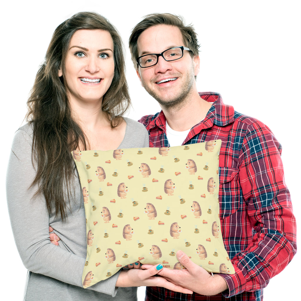 40x40 Kissen Igel mit Kuchenstück Kissenhülle, Kopfkissen, Sofakissen, Dekokissen, Motivkissen, Tiermotive, Gute Laune, lustige Sprüche, Tiere, Igel, Essen Spruch, Kuchen, Backen Geschenk, Kuchen backen, Einladung Party, Geburtstagskuchen, Torte