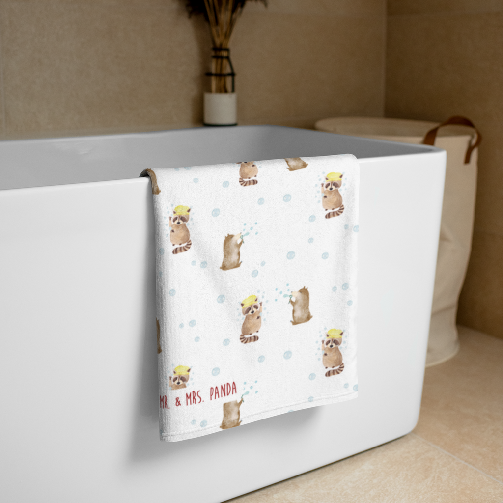 XL Badehandtuch Waschbär Handtuch, Badetuch, Duschtuch, Strandtuch, Saunatuch, Tiermotive, Gute Laune, lustige Sprüche, Tiere, Waschbär, Tagträumen, Plan, Fröhlich, waschen, Seifenblasen