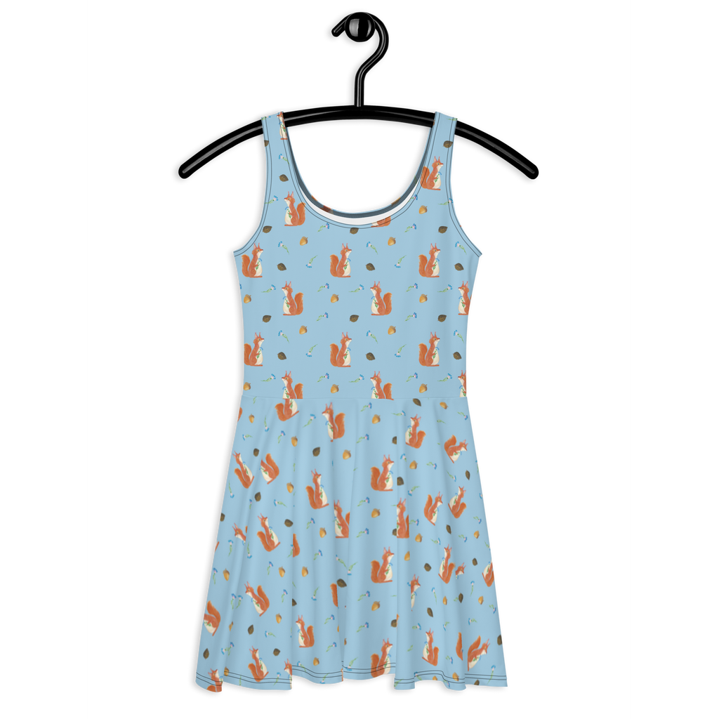 Sommerkleid Eichhörnchen Blume Sommerkleid, Kleid, Skaterkleid, Tiermotive, Gute Laune, lustige Sprüche, Tiere, Eichhörnchen, Eichhorn, Spruch positiv, Lachen, Spaß, Motivation Sprüche, Motivation Bilder, glücklich Spruch, Spruch Deko