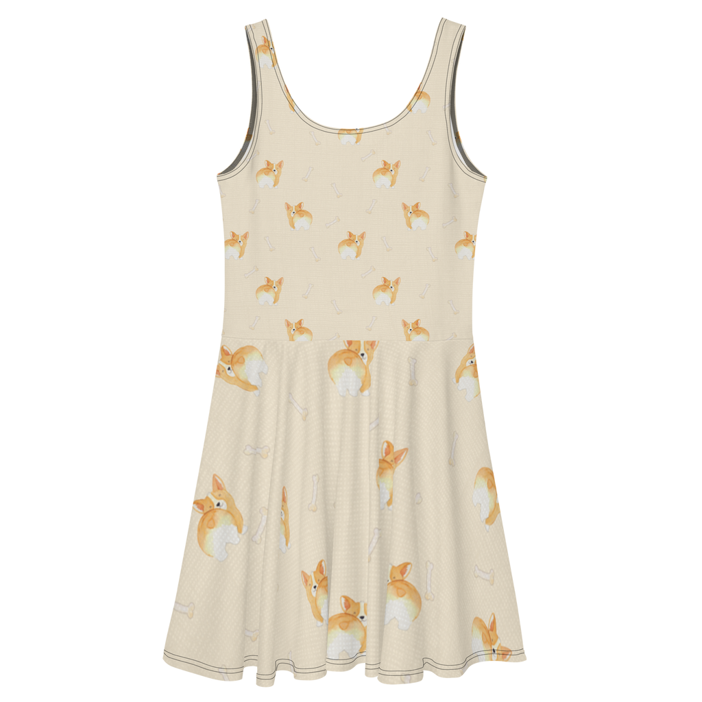 Sommerkleid Corgie Po Sommerkleid, Kleid, Skaterkleid, Hund, Hundemotiv, Haustier, Hunderasse, Tierliebhaber, Hundebesitzer, Sprüche, Corgie, Hundeliebe, Motivation, Selbstliebe, Spruch