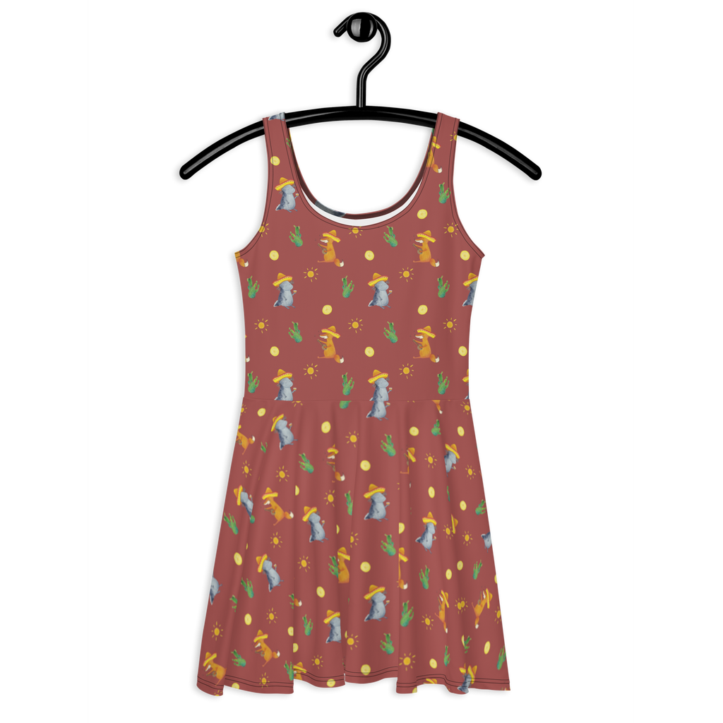 Sommerkleid Axolotl Tequila Sommerkleid, Kleid, Skaterkleid, Axolotl, Molch, Mexico, Mexiko, Sombrero, Zitrone, Tequila, Motivation, Spruch, Schwanzlurch, Lurch, Lurche, Axolot, Feuerdrache, Feuersalamander