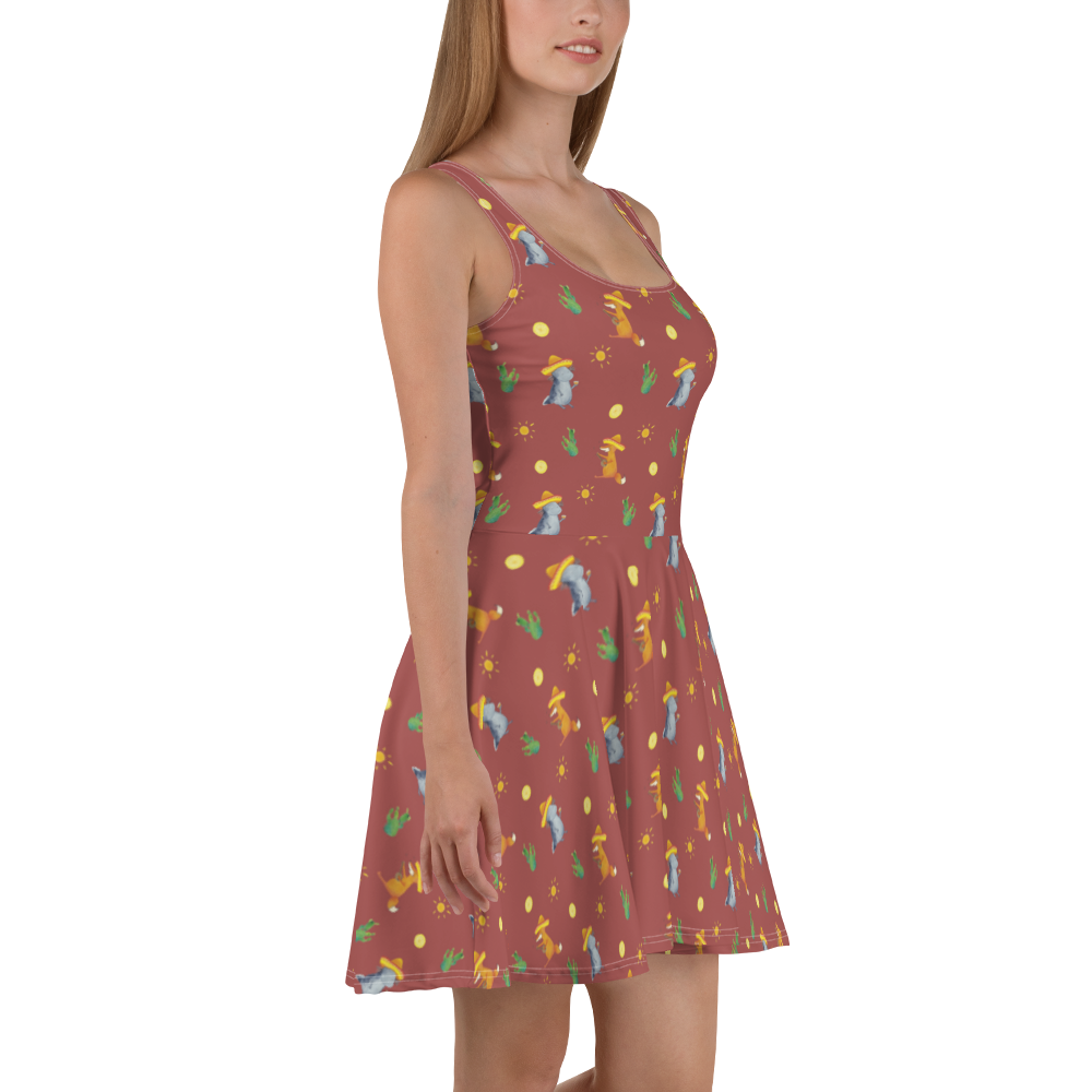 Sommerkleid Axolotl Tequila Sommerkleid, Kleid, Skaterkleid, Axolotl, Molch, Mexico, Mexiko, Sombrero, Zitrone, Tequila, Motivation, Spruch, Schwanzlurch, Lurch, Lurche, Axolot, Feuerdrache, Feuersalamander