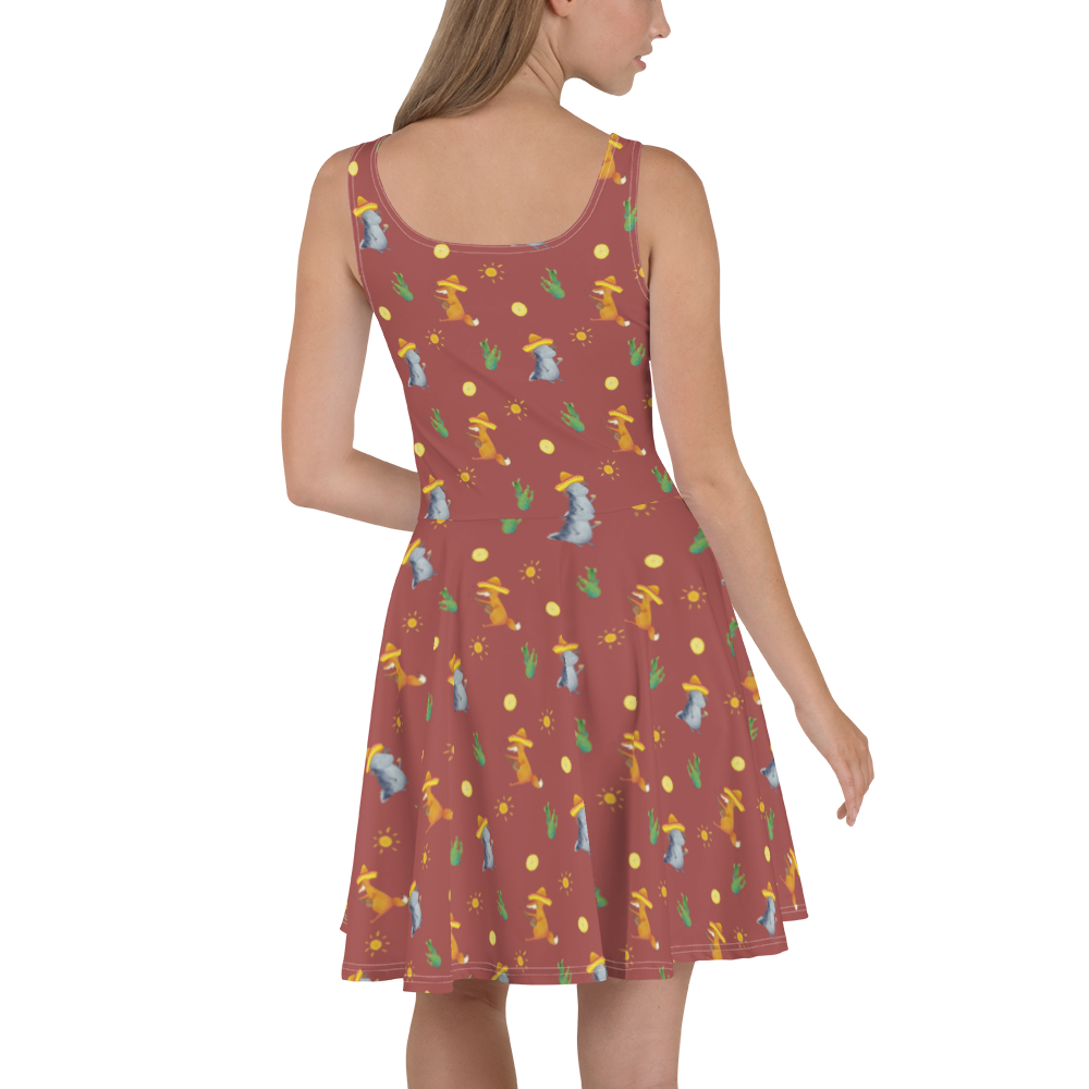 Sommerkleid Axolotl Tequila Sommerkleid, Kleid, Skaterkleid, Axolotl, Molch, Mexico, Mexiko, Sombrero, Zitrone, Tequila, Motivation, Spruch, Schwanzlurch, Lurch, Lurche, Axolot, Feuerdrache, Feuersalamander