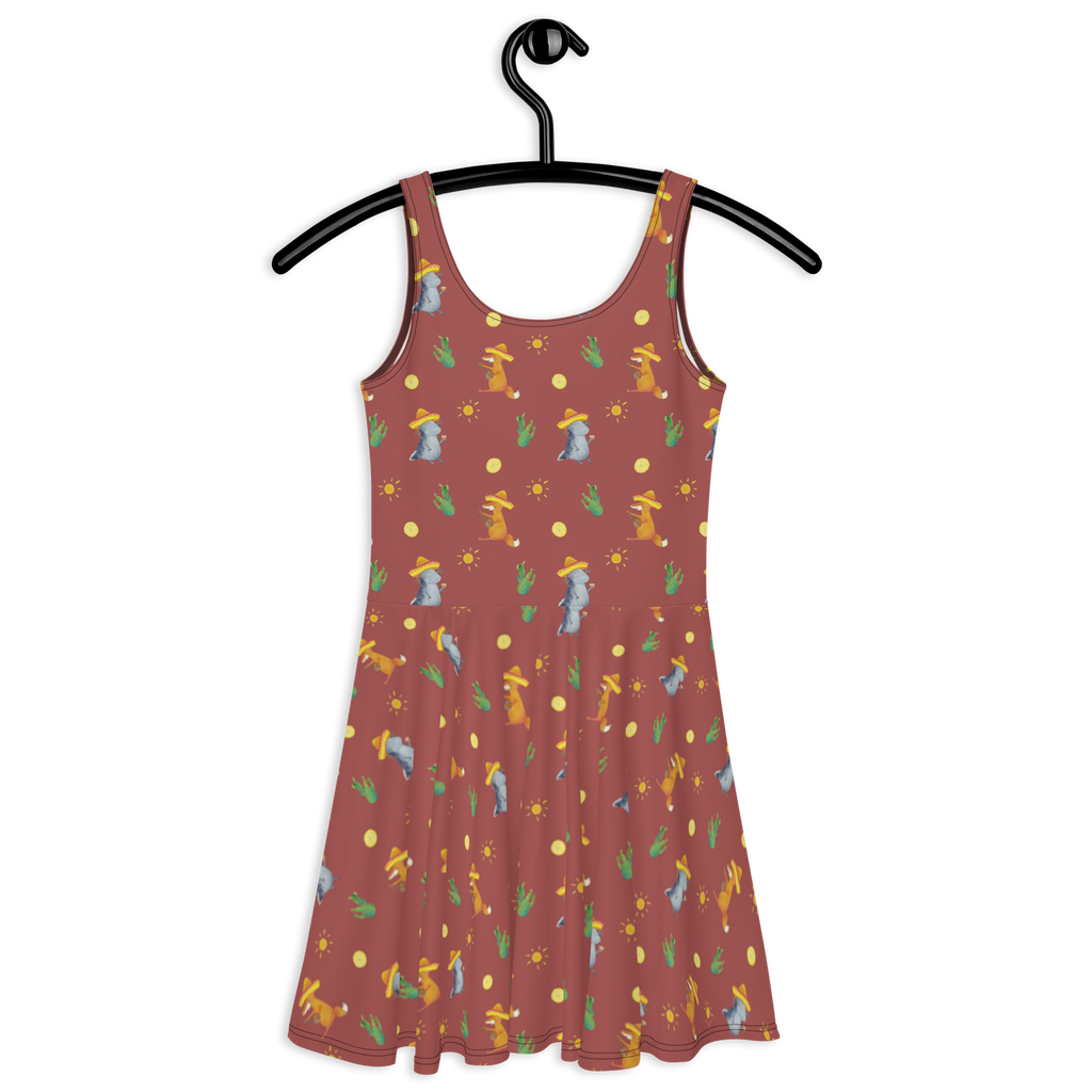 Sommerkleid Axolotl Tequila Sommerkleid, Kleid, Skaterkleid, Axolotl, Molch, Mexico, Mexiko, Sombrero, Zitrone, Tequila, Motivation, Spruch, Schwanzlurch, Lurch, Lurche, Axolot, Feuerdrache, Feuersalamander