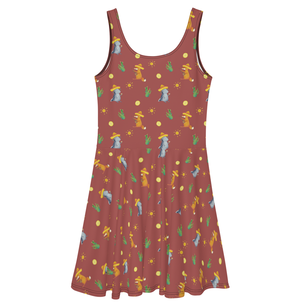 Sommerkleid Axolotl Tequila Sommerkleid, Kleid, Skaterkleid, Axolotl, Molch, Mexico, Mexiko, Sombrero, Zitrone, Tequila, Motivation, Spruch, Schwanzlurch, Lurch, Lurche, Axolot, Feuerdrache, Feuersalamander