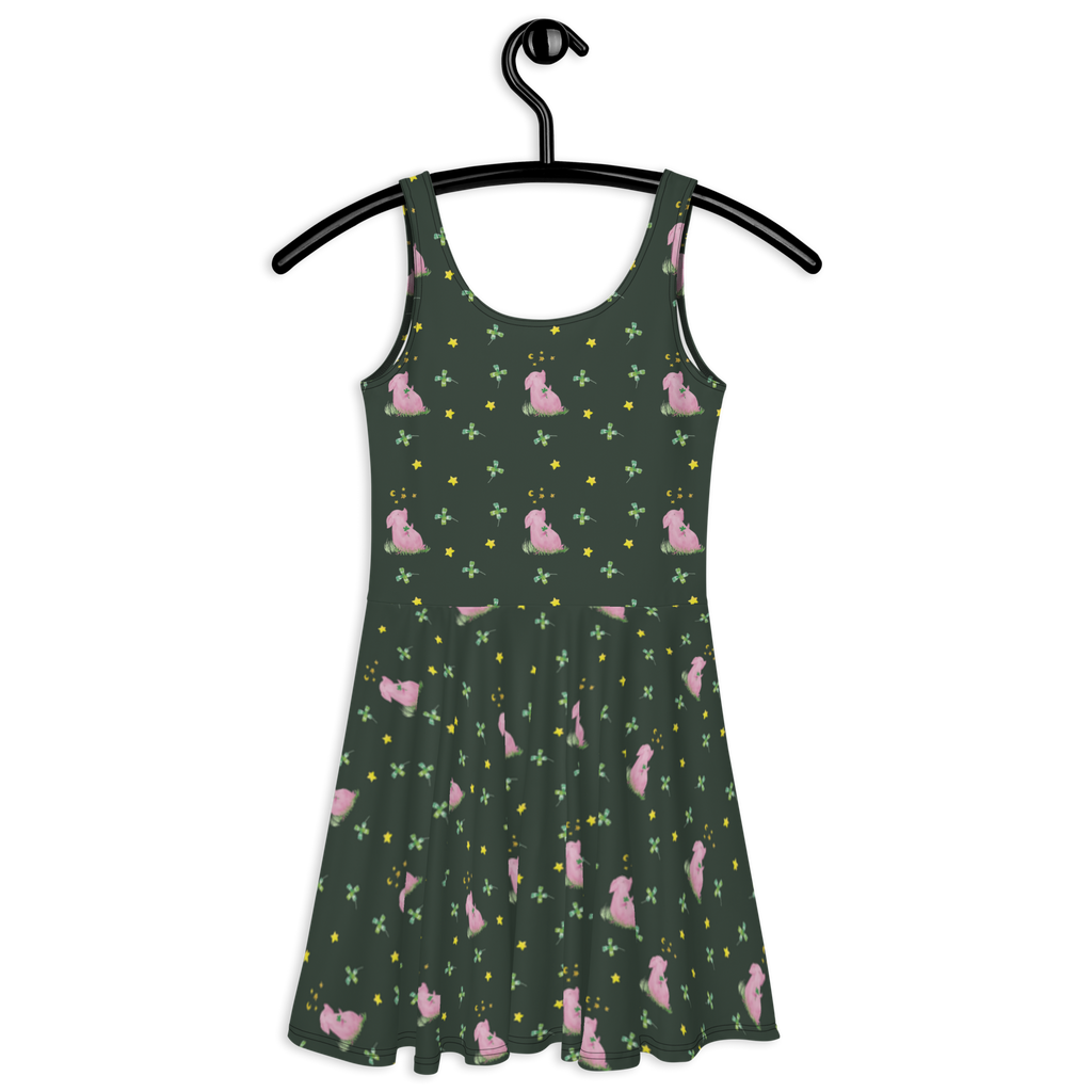 Sommerkleid Glücksschwein Sommerkleid, Kleid, Skaterkleid, Tiermotive, Gute Laune, lustige Sprüche, Tiere, Glücksschwein. Glück, Schwein, Schweinchen, Sterne, Sernchen, Ziele, Träume, Motivation, Glücksbringer