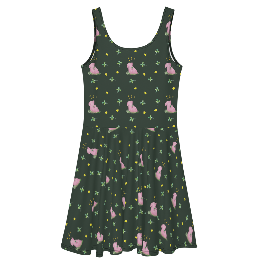 Sommerkleid Glücksschwein Sommerkleid, Kleid, Skaterkleid, Tiermotive, Gute Laune, lustige Sprüche, Tiere, Glücksschwein. Glück, Schwein, Schweinchen, Sterne, Sernchen, Ziele, Träume, Motivation, Glücksbringer