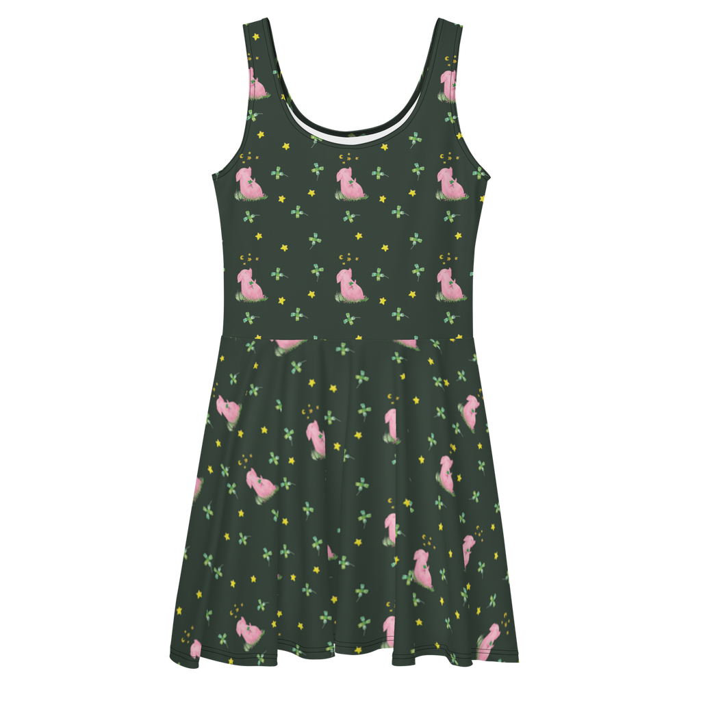 Sommerkleid Glücksschwein Sommerkleid, Kleid, Skaterkleid, Tiermotive, Gute Laune, lustige Sprüche, Tiere, Glücksschwein. Glück, Schwein, Schweinchen, Sterne, Sernchen, Ziele, Träume, Motivation, Glücksbringer