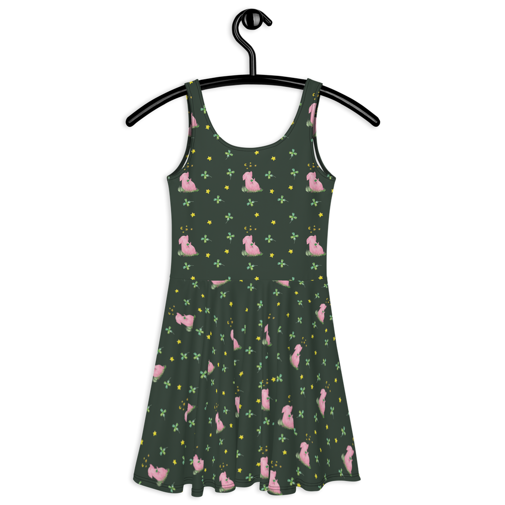 Sommerkleid Glücksschwein Sommerkleid, Kleid, Skaterkleid, Tiermotive, Gute Laune, lustige Sprüche, Tiere, Glücksschwein. Glück, Schwein, Schweinchen, Sterne, Sernchen, Ziele, Träume, Motivation, Glücksbringer