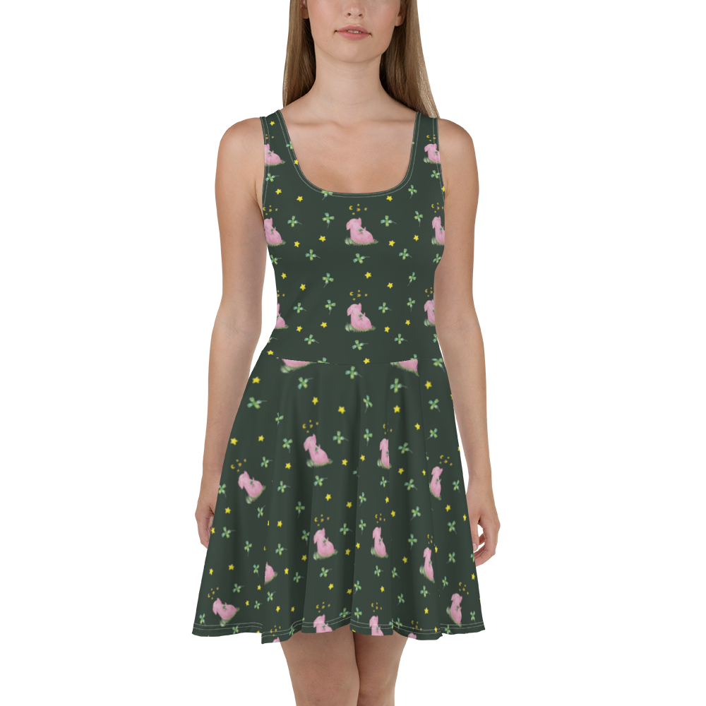 Sommerkleid Glücksschwein Sommerkleid, Kleid, Skaterkleid, Tiermotive, Gute Laune, lustige Sprüche, Tiere, Glücksschwein. Glück, Schwein, Schweinchen, Sterne, Sernchen, Ziele, Träume, Motivation, Glücksbringer