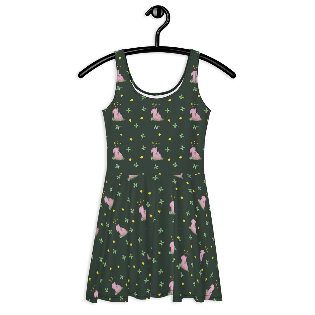 Sommerkleid Glücksschwein Sommerkleid, Kleid, Skaterkleid, Tiermotive, Gute Laune, lustige Sprüche, Tiere, Glücksschwein. Glück, Schwein, Schweinchen, Sterne, Sernchen, Ziele, Träume, Motivation, Glücksbringer