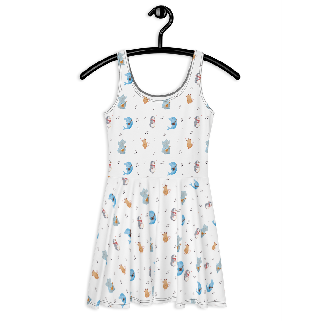 Sommerkleid Big Band Sommerkleid, Kleid, Skaterkleid, Tiermotive, Gute Laune, lustige Sprüche, Tiere, Hund, Pinguin, Maus, Elefant, Delfin, Gitarre, Band, Triangel, Musikanten, Musik