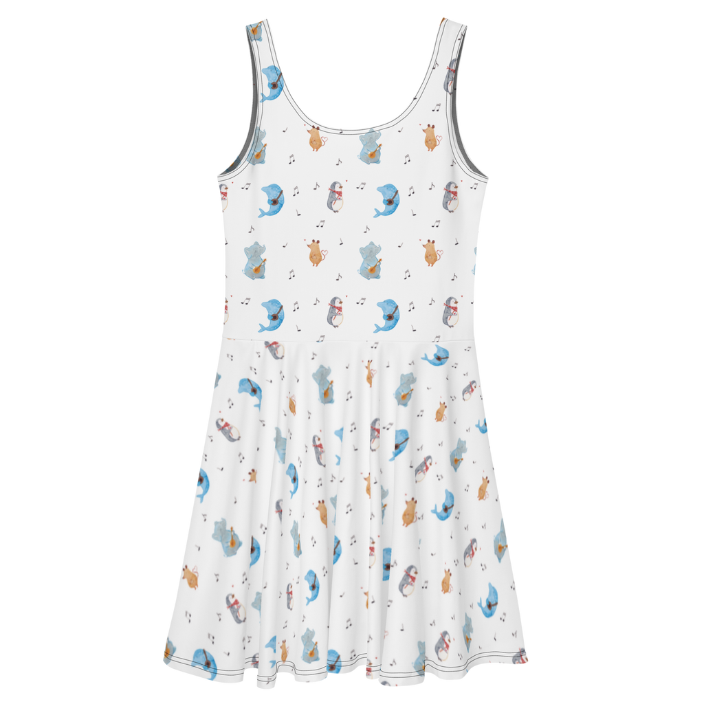 Sommerkleid Big Band Sommerkleid, Kleid, Skaterkleid, Tiermotive, Gute Laune, lustige Sprüche, Tiere, Hund, Pinguin, Maus, Elefant, Delfin, Gitarre, Band, Triangel, Musikanten, Musik