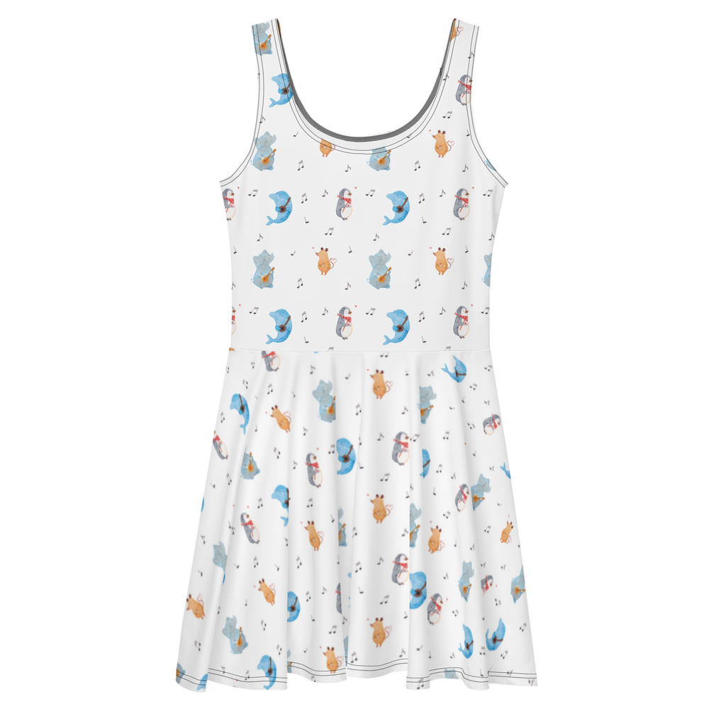 Sommerkleid Big Band Sommerkleid, Kleid, Skaterkleid, Tiermotive, Gute Laune, lustige Sprüche, Tiere, Hund, Pinguin, Maus, Elefant, Delfin, Gitarre, Band, Triangel, Musikanten, Musik