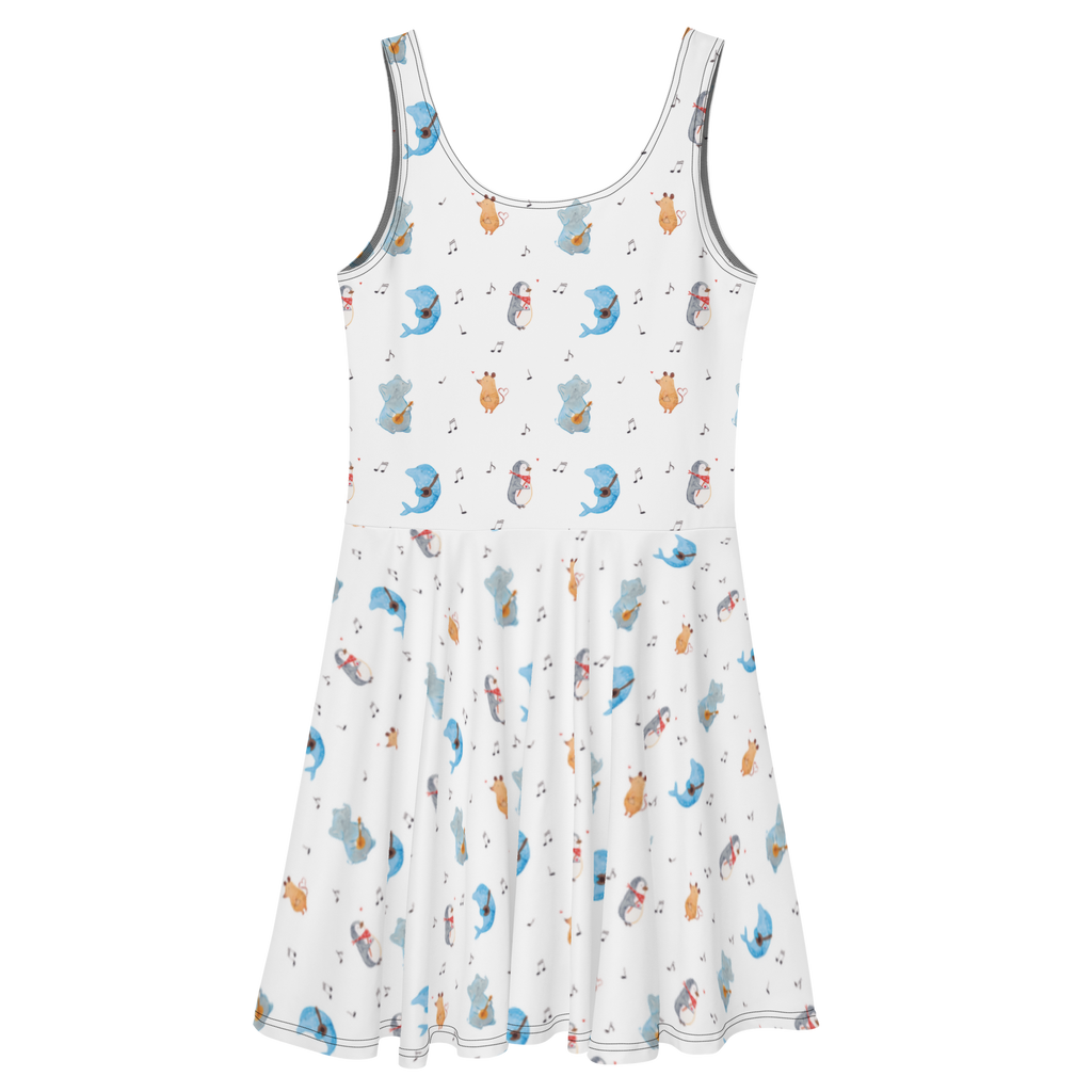 Sommerkleid Big Band Sommerkleid, Kleid, Skaterkleid, Tiermotive, Gute Laune, lustige Sprüche, Tiere, Hund, Pinguin, Maus, Elefant, Delfin, Gitarre, Band, Triangel, Musikanten, Musik