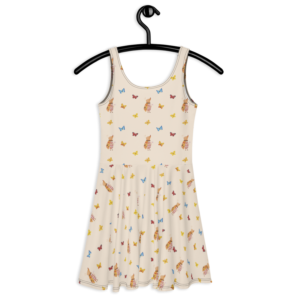 Sommerkleid Nachtfalter mit Fähnchen Sommerkleid, Kleid, Skaterkleid, Tiermotive, Gute Laune, lustige Sprüche, Tiere, Nachtfalter, Käfer, Spruch lustig, Spruch witzig, süß, niedlich, Küche Deko, Was kostet die Welt