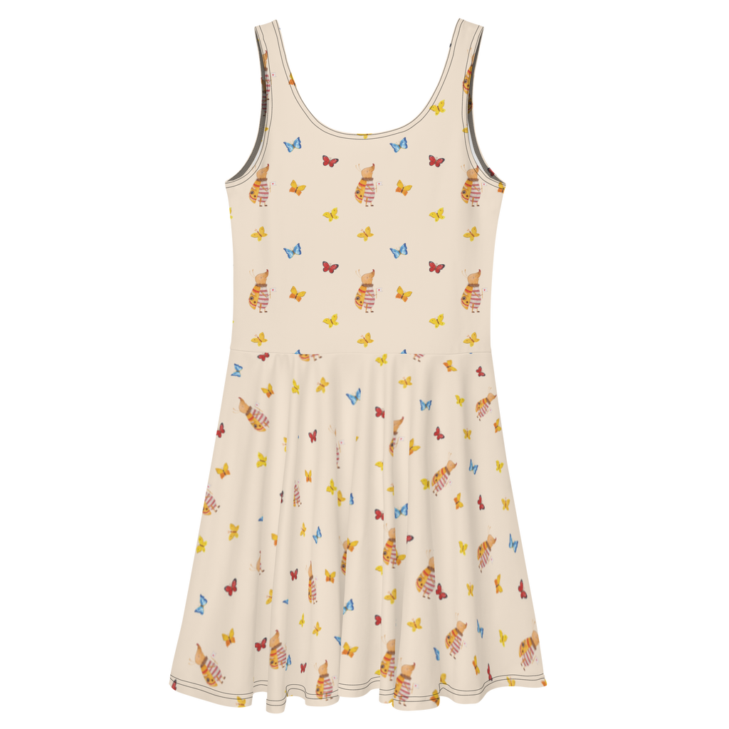 Sommerkleid Nachtfalter mit Fähnchen Sommerkleid, Kleid, Skaterkleid, Tiermotive, Gute Laune, lustige Sprüche, Tiere, Nachtfalter, Käfer, Spruch lustig, Spruch witzig, süß, niedlich, Küche Deko, Was kostet die Welt