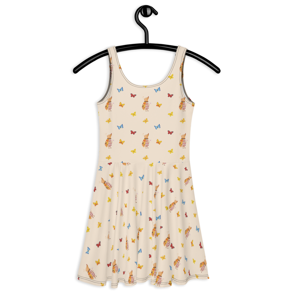 Sommerkleid Nachtfalter mit Fähnchen Sommerkleid, Kleid, Skaterkleid, Tiermotive, Gute Laune, lustige Sprüche, Tiere, Nachtfalter, Käfer, Spruch lustig, Spruch witzig, süß, niedlich, Küche Deko, Was kostet die Welt