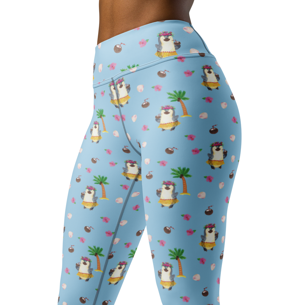 Yogahose Pinguin Kokosnuss Yogapants, Yogaleggings, Yogaleggins, Yogahose Damen, Yogahose, Frauen, Yogahose Mädchen, Yogahose Kinder, Yogahose Herren, Yogahose Männer, Pinguin, Aloha, Hawaii, Urlaub, Kokosnuss, Pinguine
