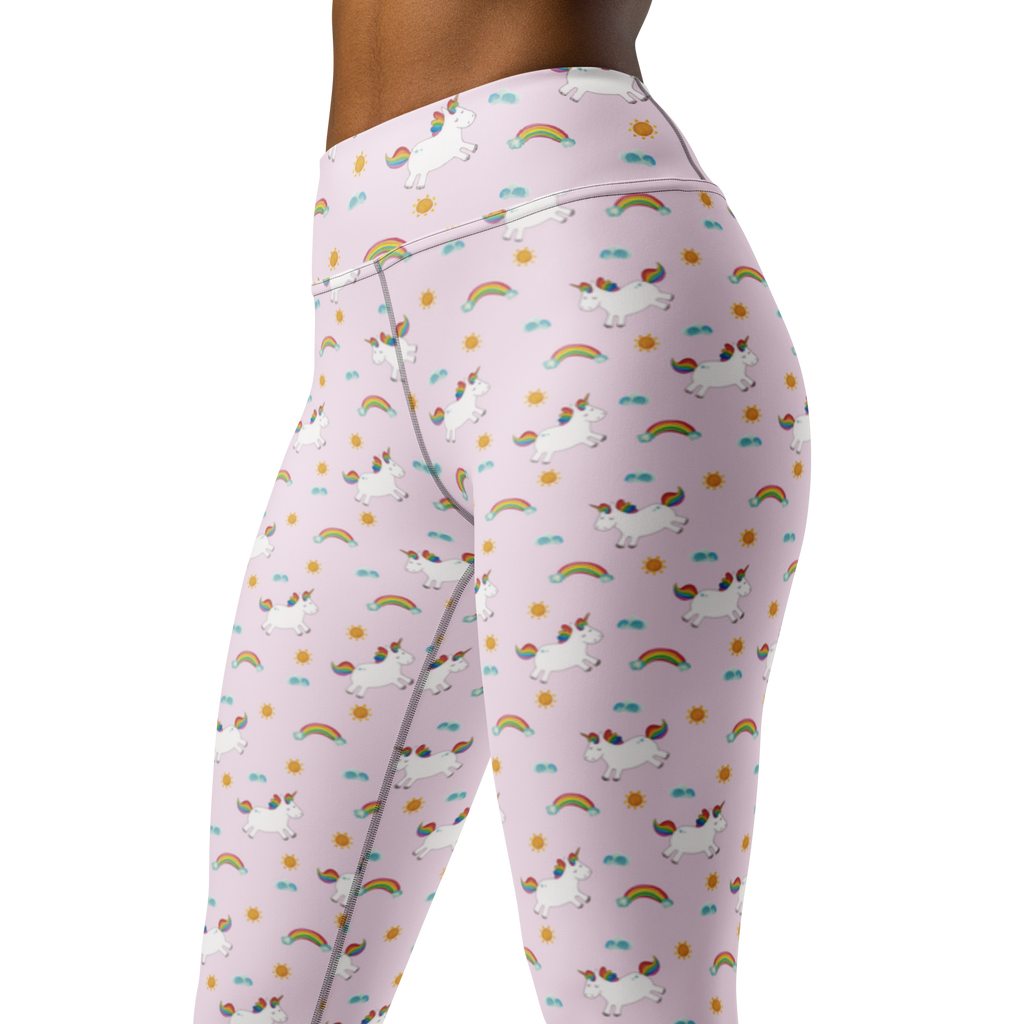Yogahose Einhorn Happy Yogapants, Yogaleggings, Yogaleggins, Yogahose Damen, Yogahose, Frauen, Yogahose Mädchen, Yogahose Kinder, Yogahose Herren, Yogahose Männer, Einhorn, Einhörner, Einhorn Deko, Pegasus, Unicorn, glücklich, fröhlich, Spaß, Freude, Lebensfreude, witzig, spannend, Lächeln, Lachen