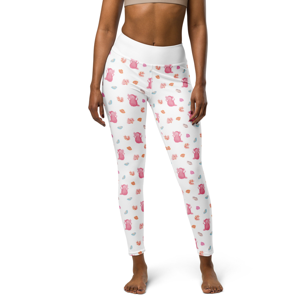 Yogahose Axolotl Hurra Yogapants, Yogaleggings, Yogaleggins, Yogahose Damen, Yogahose, Frauen, Yogahose Mädchen, Yogahose Kinder, Yogahose Herren, Yogahose Männer, Axolotl, Molch, Axolot, Schwanzlurch, Lurch, Lurche, fröhlich, Spaß, Freude, Motivation, Zufriedenheit