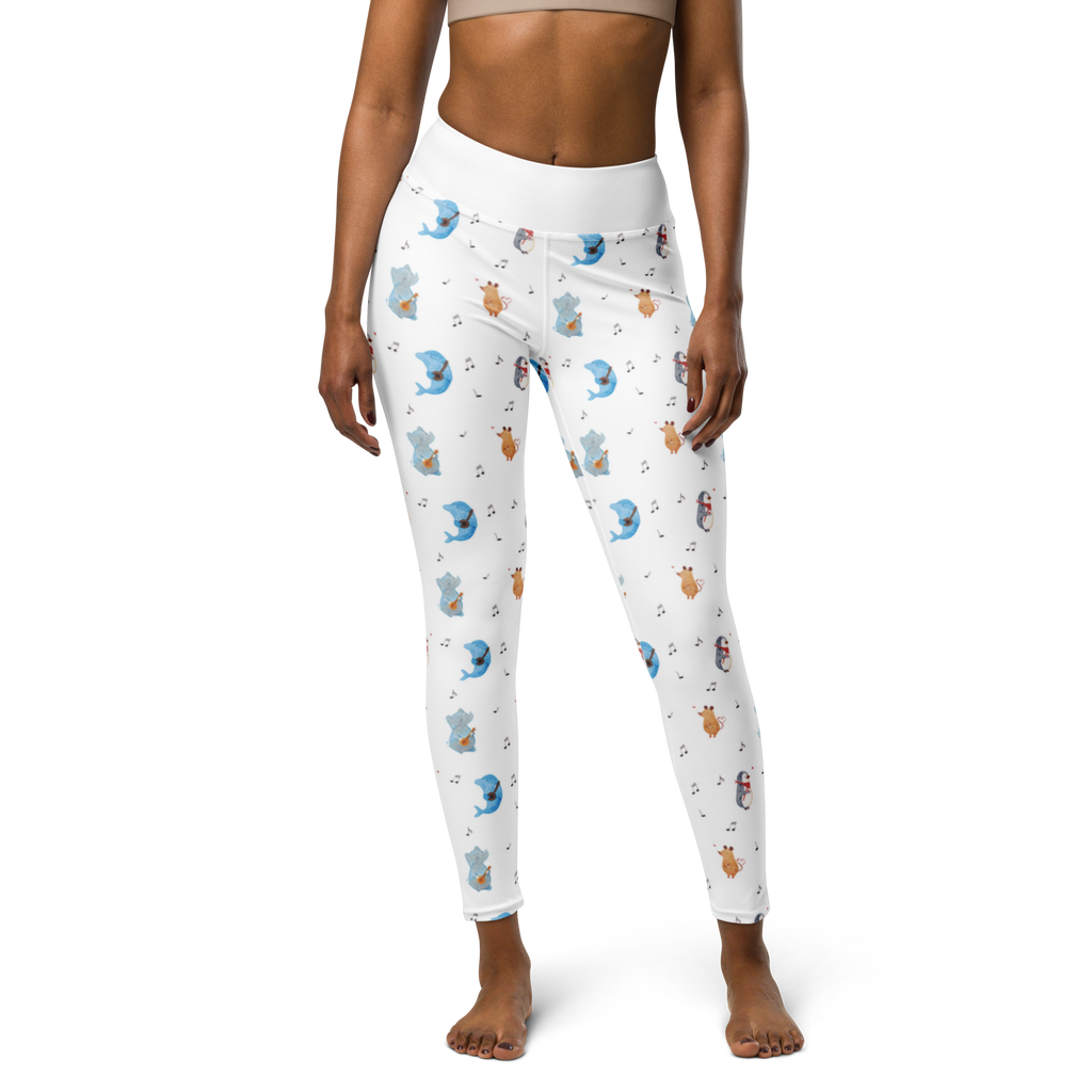 Yogahose Big Band Yogapants, Yogaleggings, Yogaleggins, Yogahose Damen, Yogahose, Frauen, Yogahose Mädchen, Yogahose Kinder, Yogahose Herren, Yogahose Männer, Tiermotive, Gute Laune, lustige Sprüche, Tiere, Hund, Pinguin, Maus, Elefant, Delfin, Gitarre, Band, Triangel, Musikanten, Musik