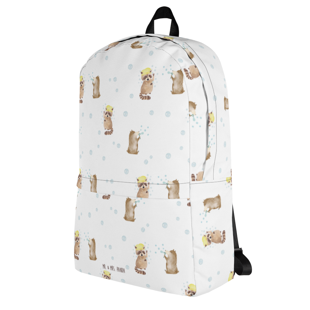 Rucksack Waschbär Rucksack, Laptoprucksack, Notebookrucksack, Schulrucksack für Laptop, Arbeitsrucksack für Laptop, Reiserucksack für Laptop, Rucksack für Alltag, Rucksack für Schule, Rucksack für Uni, Rucksack für Notebook, Rucksack für Computer, wetterfester Rucksack, regenfester Rucksack, strapazierfähiger Rucksack, Tiermotive, Gute Laune, lustige Sprüche, Tiere, Waschbär, Tagträumen, Plan, Fröhlich, waschen, Seifenblasen