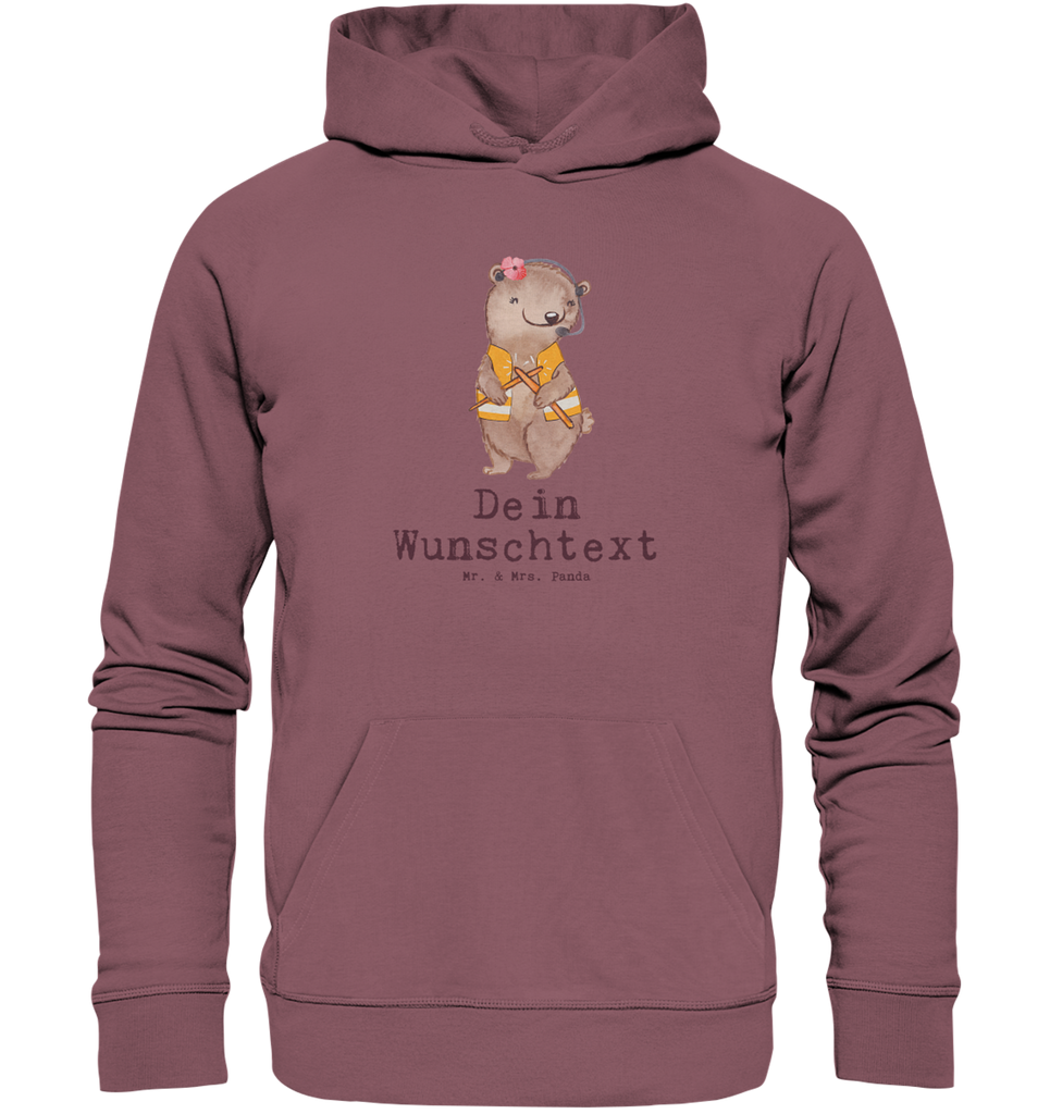 Personalisierter Hoodie Fluglotsin mit Herz