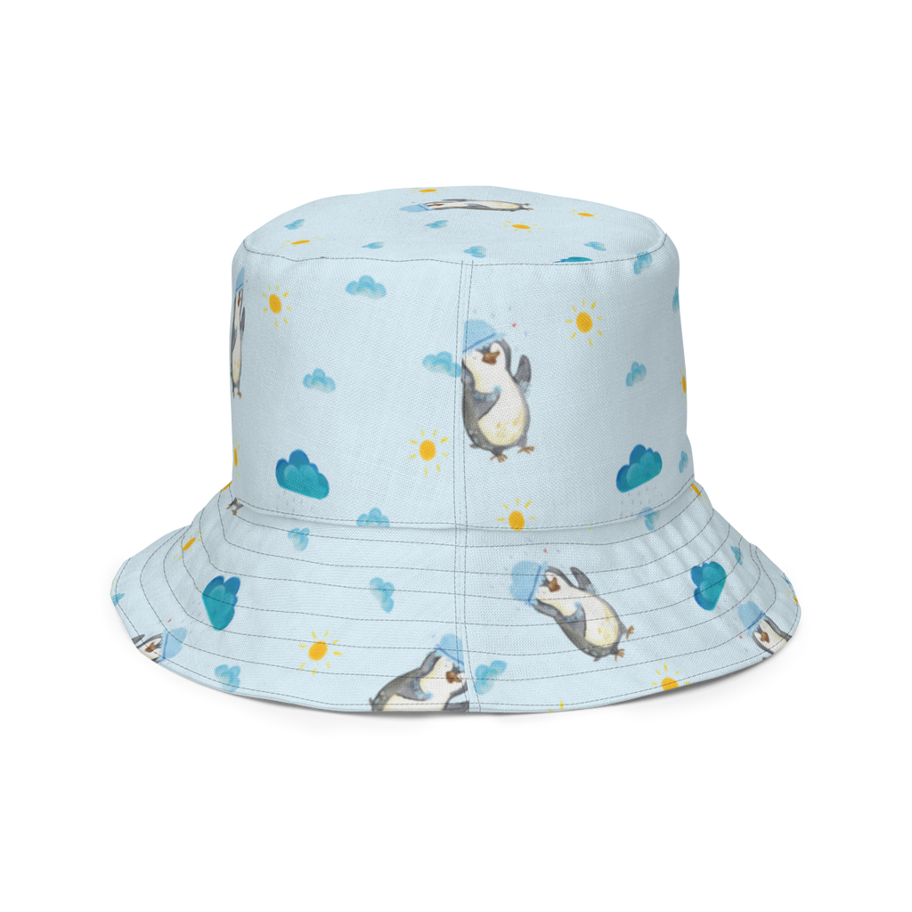 Sonnenhut Pinguin duscht Sonnenhut, Sommerhut, Fischerhut, Anglerhut, Wendehut, Wendecap, Wendemütze, Sonnenmütze, zweifarbiger Hut, Strandhut, Freizeithut, Outdoorhut, Pinguin, Pinguine, Dusche, duschen, Lebensmotto, Motivation, Neustart, Neuanfang, glücklich sein