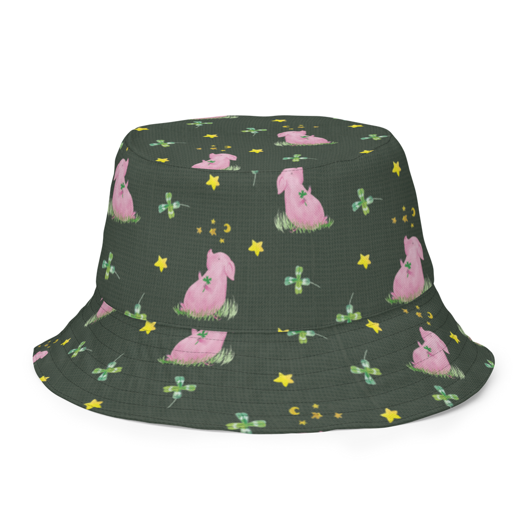 Sonnenhut Glücksschwein Sonnenhut, Sommerhut, Fischerhut, Anglerhut, Wendehut, Wendecap, Wendemütze, Sonnenmütze, zweifarbiger Hut, Strandhut, Freizeithut, Outdoorhut, Tiermotive, Gute Laune, lustige Sprüche, Tiere, Glücksschwein. Glück, Schwein, Schweinchen, Sterne, Sernchen, Ziele, Träume, Motivation, Glücksbringer