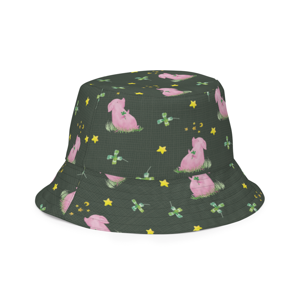 Sonnenhut Glücksschwein Sonnenhut, Sommerhut, Fischerhut, Anglerhut, Wendehut, Wendecap, Wendemütze, Sonnenmütze, zweifarbiger Hut, Strandhut, Freizeithut, Outdoorhut, Tiermotive, Gute Laune, lustige Sprüche, Tiere, Glücksschwein. Glück, Schwein, Schweinchen, Sterne, Sernchen, Ziele, Träume, Motivation, Glücksbringer