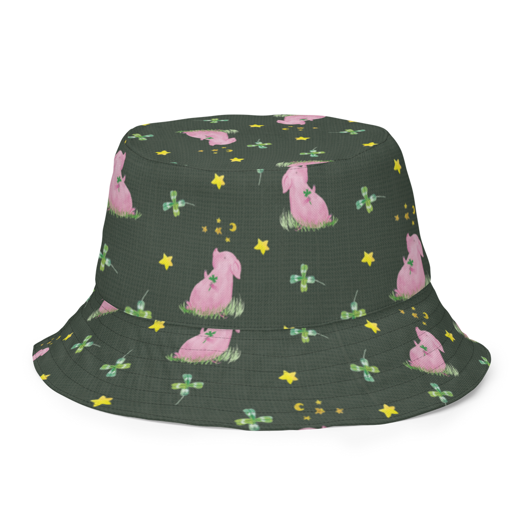 Sonnenhut Glücksschwein Sonnenhut, Sommerhut, Fischerhut, Anglerhut, Wendehut, Wendecap, Wendemütze, Sonnenmütze, zweifarbiger Hut, Strandhut, Freizeithut, Outdoorhut, Tiermotive, Gute Laune, lustige Sprüche, Tiere, Glücksschwein. Glück, Schwein, Schweinchen, Sterne, Sernchen, Ziele, Träume, Motivation, Glücksbringer