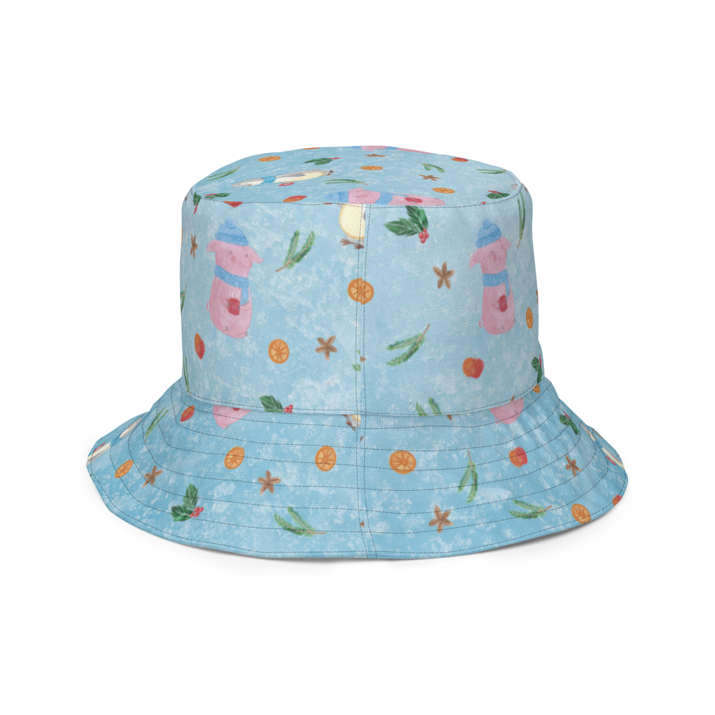 Sonnenhut Glühschwein Sonnenhut, Sommerhut, Fischerhut, Anglerhut, Wendehut, Wendecap, Wendemütze, Sonnenmütze, zweifarbiger Hut, Strandhut, Freizeithut, Outdoorhut, Winter, Weihnachten, Weihnachtsdeko, Nikolaus, Advent, Heiligabend, Wintermotiv, Glühschwein, Glühwein, Weihnachtsmarkt, Punsch