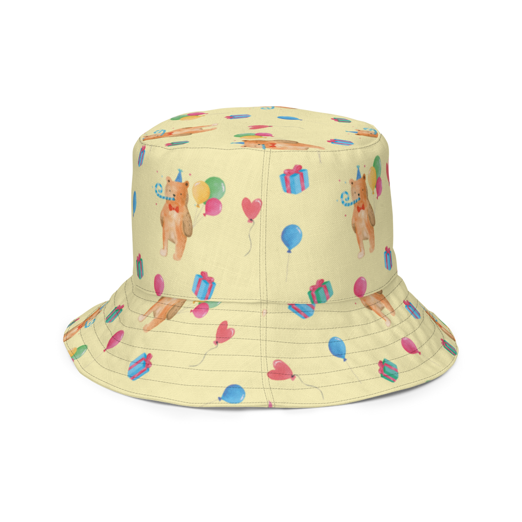 Sonnenhut Birthday Bär Sonnenhut, Sommerhut, Fischerhut, Anglerhut, Wendehut, Wendecap, Wendemütze, Sonnenmütze, zweifarbiger Hut, Strandhut, Freizeithut, Outdoorhut, Bär, Teddy, Teddybär, Happy Birthday, Alles Gute, Glückwunsch, Geburtstag