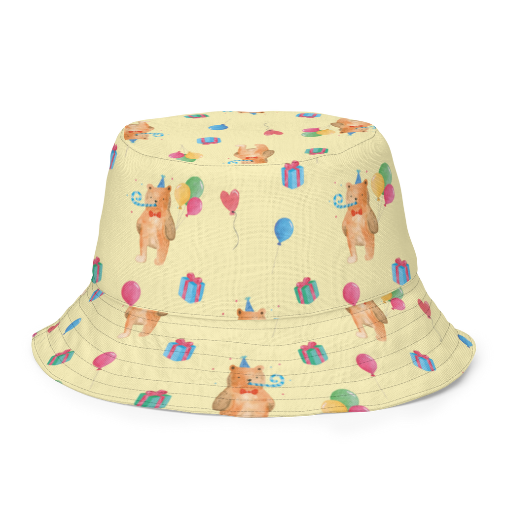 Sonnenhut Birthday Bär Sonnenhut, Sommerhut, Fischerhut, Anglerhut, Wendehut, Wendecap, Wendemütze, Sonnenmütze, zweifarbiger Hut, Strandhut, Freizeithut, Outdoorhut, Bär, Teddy, Teddybär, Happy Birthday, Alles Gute, Glückwunsch, Geburtstag