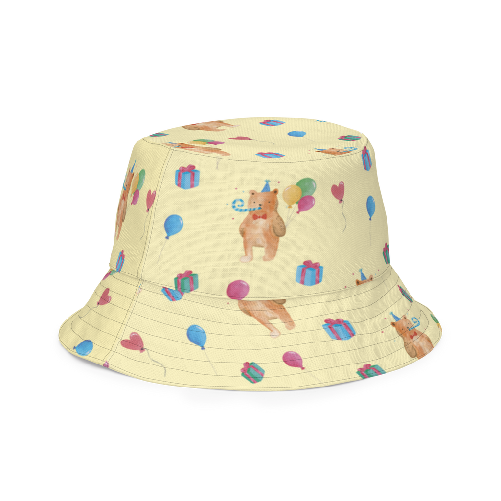 Sonnenhut Birthday Bär Sonnenhut, Sommerhut, Fischerhut, Anglerhut, Wendehut, Wendecap, Wendemütze, Sonnenmütze, zweifarbiger Hut, Strandhut, Freizeithut, Outdoorhut, Bär, Teddy, Teddybär, Happy Birthday, Alles Gute, Glückwunsch, Geburtstag