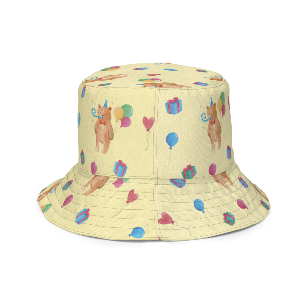 Sonnenhut Birthday Bär Sonnenhut, Sommerhut, Fischerhut, Anglerhut, Wendehut, Wendecap, Wendemütze, Sonnenmütze, zweifarbiger Hut, Strandhut, Freizeithut, Outdoorhut, Bär, Teddy, Teddybär, Happy Birthday, Alles Gute, Glückwunsch, Geburtstag