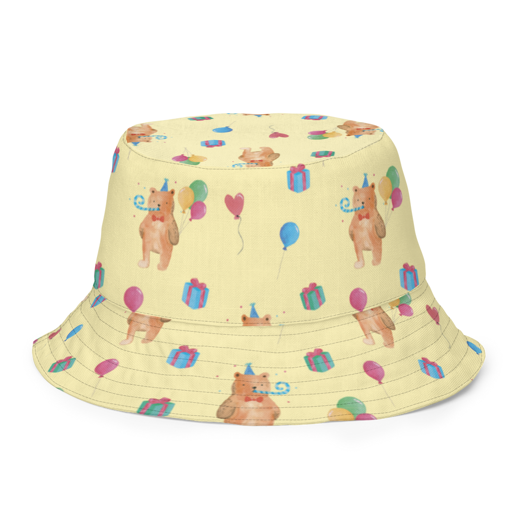 Sonnenhut Birthday Bär Sonnenhut, Sommerhut, Fischerhut, Anglerhut, Wendehut, Wendecap, Wendemütze, Sonnenmütze, zweifarbiger Hut, Strandhut, Freizeithut, Outdoorhut, Bär, Teddy, Teddybär, Happy Birthday, Alles Gute, Glückwunsch, Geburtstag