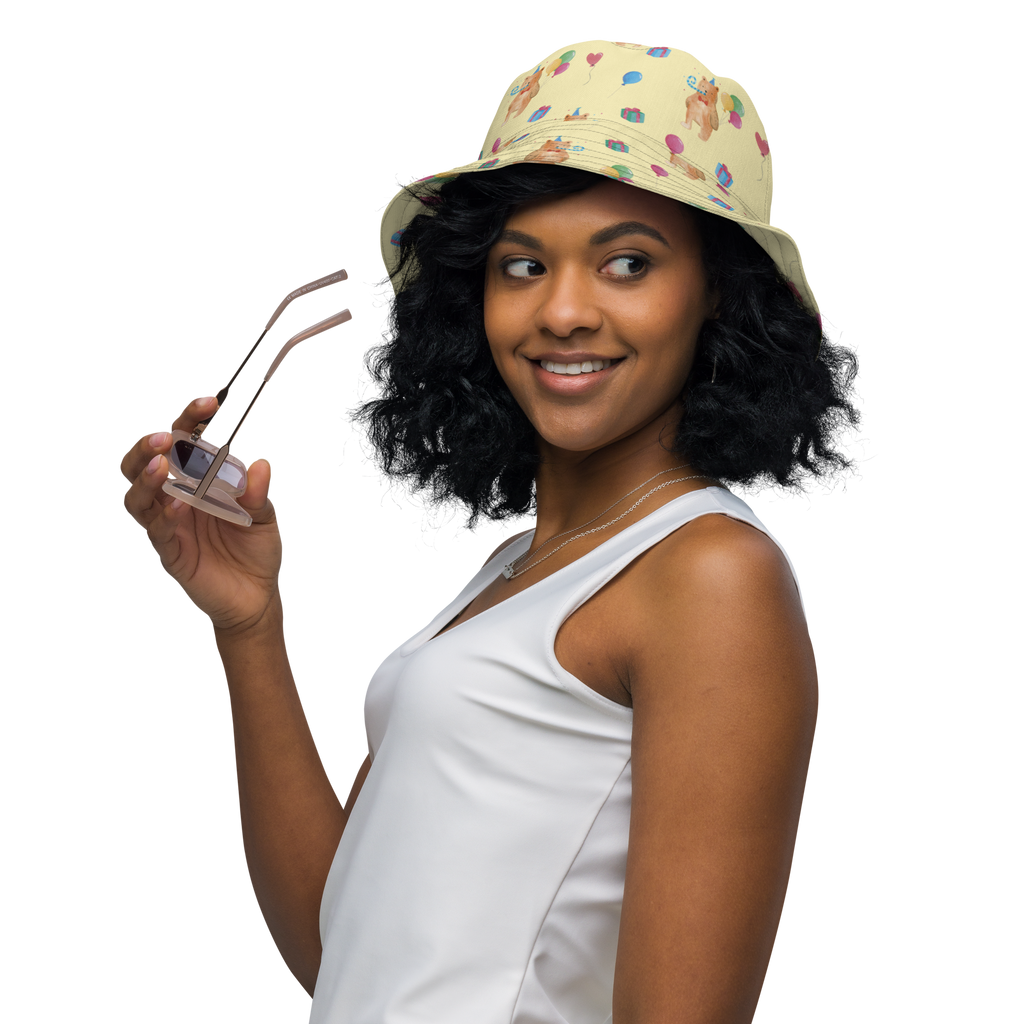 Sonnenhut Birthday Bär Sonnenhut, Sommerhut, Fischerhut, Anglerhut, Wendehut, Wendecap, Wendemütze, Sonnenmütze, zweifarbiger Hut, Strandhut, Freizeithut, Outdoorhut, Bär, Teddy, Teddybär, Happy Birthday, Alles Gute, Glückwunsch, Geburtstag