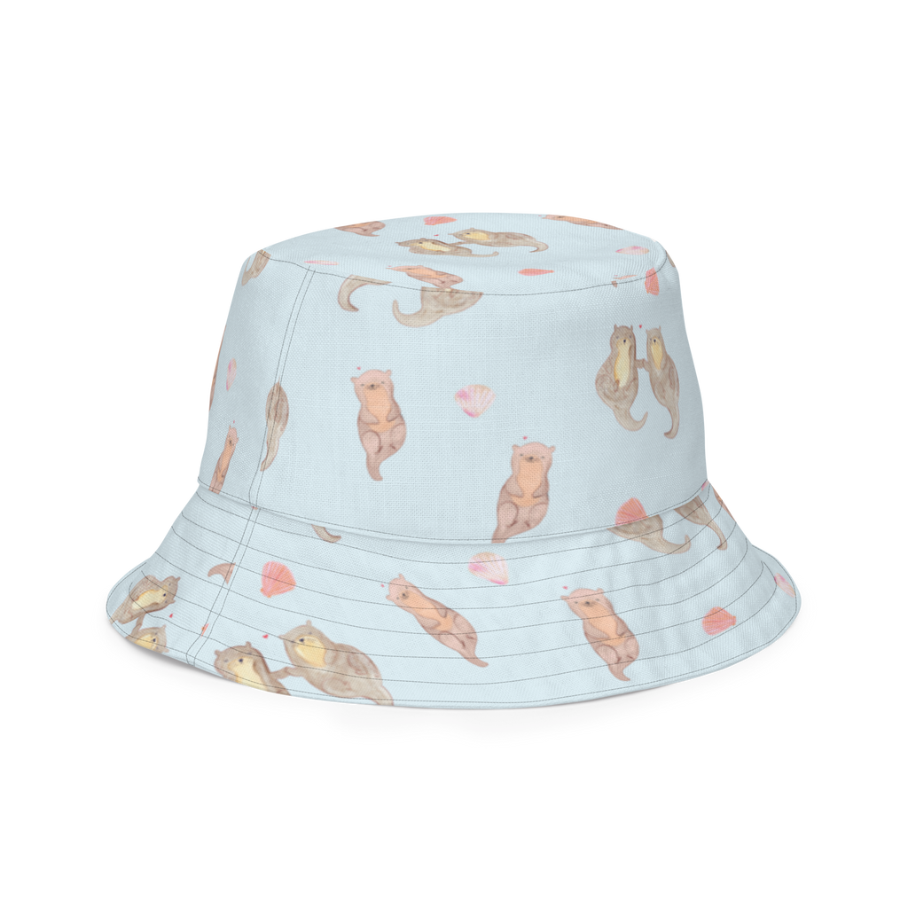 Sonnenhut Otter händchenhaltend Sonnenhut, Sommerhut, Fischerhut, Anglerhut, Wendehut, Wendecap, Wendemütze, Sonnenmütze, zweifarbiger Hut, Strandhut, Freizeithut, Outdoorhut, Otter, Fischotter, Seeotter, Otter Seeotter See Otter