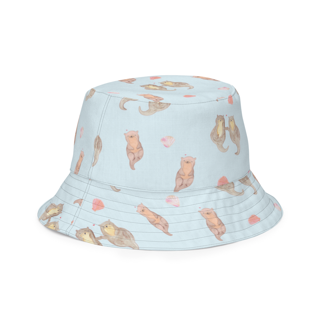 Sonnenhut Otter händchenhaltend Sonnenhut, Sommerhut, Fischerhut, Anglerhut, Wendehut, Wendecap, Wendemütze, Sonnenmütze, zweifarbiger Hut, Strandhut, Freizeithut, Outdoorhut, Otter, Fischotter, Seeotter, Otter Seeotter See Otter