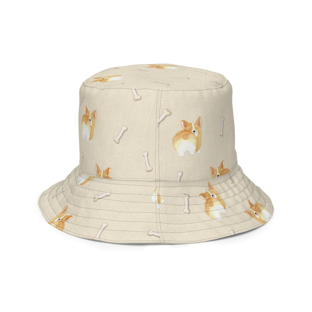 Sonnenhut Corgie Po Sonnenhut, Sommerhut, Fischerhut, Anglerhut, Wendehut, Wendecap, Wendemütze, Sonnenmütze, zweifarbiger Hut, Strandhut, Freizeithut, Outdoorhut, Hund, Hundemotiv, Haustier, Hunderasse, Tierliebhaber, Hundebesitzer, Sprüche, Corgie, Hundeliebe, Motivation, Selbstliebe, Spruch