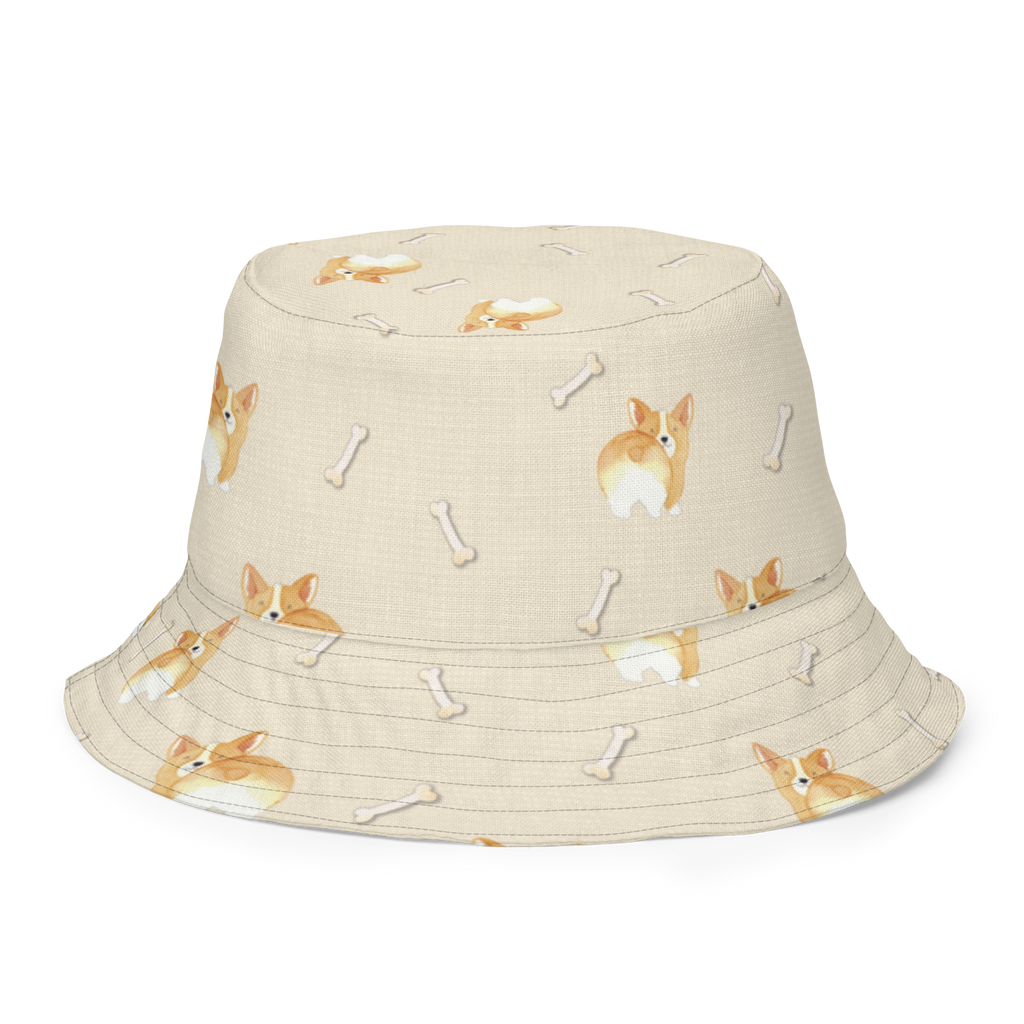 Sonnenhut Corgie Po Sonnenhut, Sommerhut, Fischerhut, Anglerhut, Wendehut, Wendecap, Wendemütze, Sonnenmütze, zweifarbiger Hut, Strandhut, Freizeithut, Outdoorhut, Hund, Hundemotiv, Haustier, Hunderasse, Tierliebhaber, Hundebesitzer, Sprüche, Corgie, Hundeliebe, Motivation, Selbstliebe, Spruch