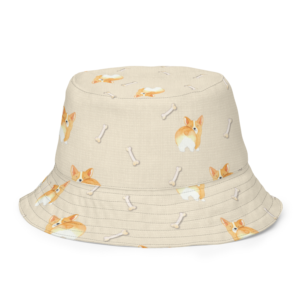 Sonnenhut Corgie Po Sonnenhut, Sommerhut, Fischerhut, Anglerhut, Wendehut, Wendecap, Wendemütze, Sonnenmütze, zweifarbiger Hut, Strandhut, Freizeithut, Outdoorhut, Hund, Hundemotiv, Haustier, Hunderasse, Tierliebhaber, Hundebesitzer, Sprüche, Corgie, Hundeliebe, Motivation, Selbstliebe, Spruch